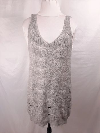 pull crocheté sans manches, taille L