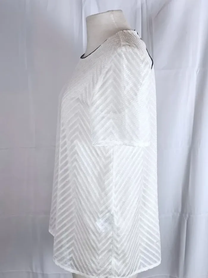 Bash haut blanc transparent manches courtes Ibenis détails dans le dos T0/34/xs état impeccable! - photo numéro 4