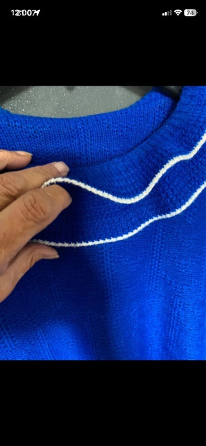 Pull bleu dur double col made in France - photo numéro 6