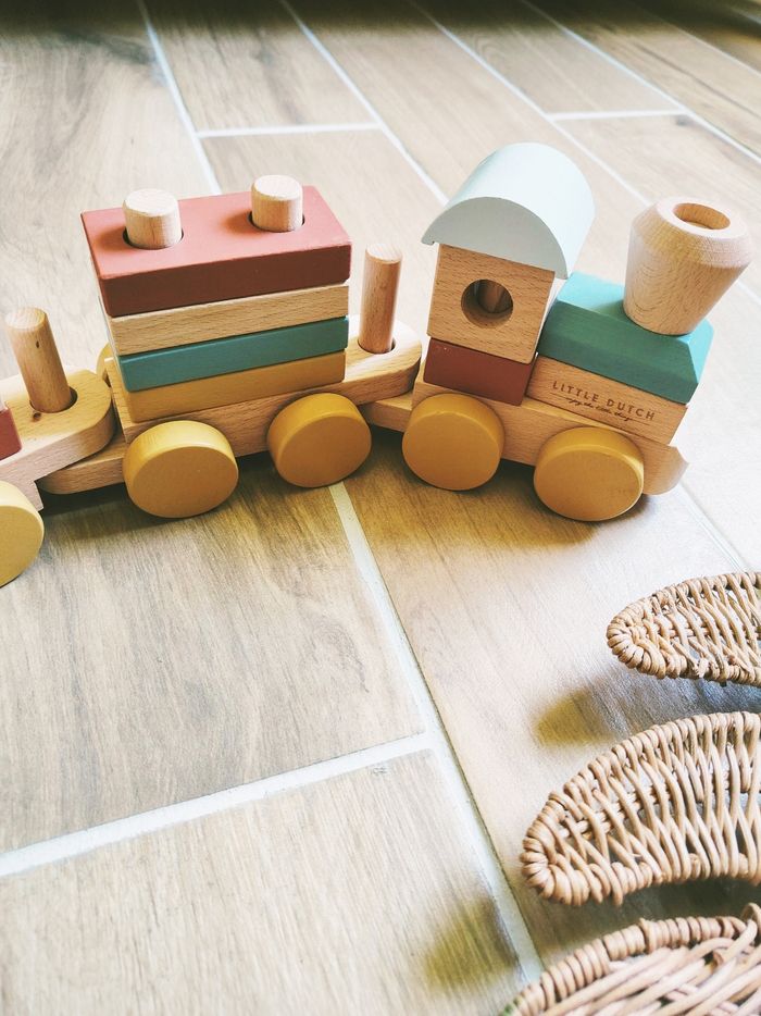 🚂Train blocs à empiler Pure et Nature en bois marque Little dutch - photo numéro 3