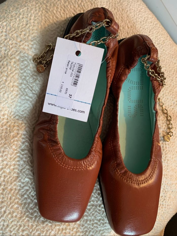 🥿Ballerines cuir marron MJUS neuves 37 - photo numéro 3
