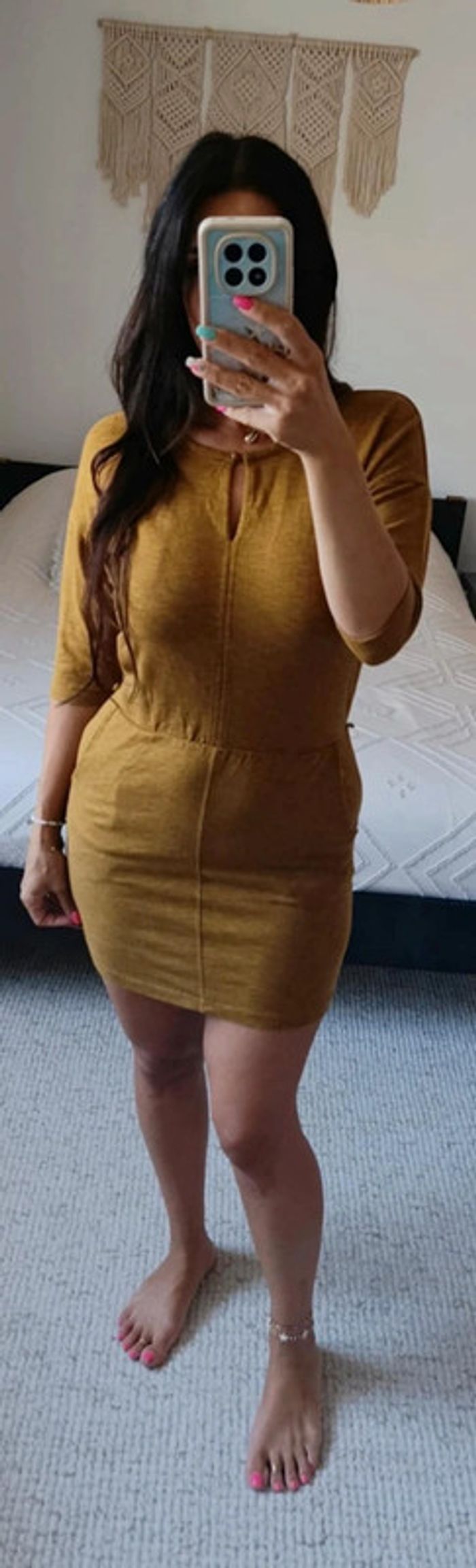 Robe moutarde M Sessùn manches 3/4 - photo numéro 3