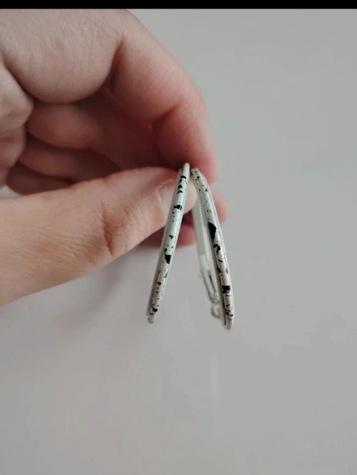 Boucles d'oreilles créole noir et blanc - photo numéro 2