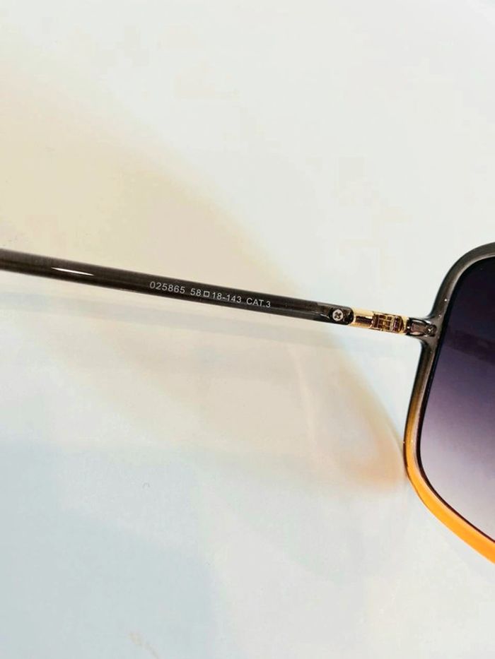 Lunette de soleil femme carrée grise dégradés en abricot uvprotection catégorie 3 - photo numéro 5