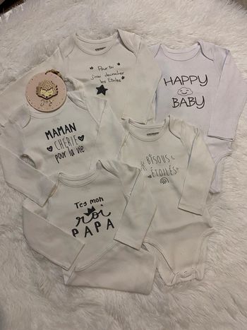 Bodys mixte blanc lot x5