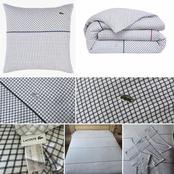 Parure de lit : Housse de couette 4 taies d’oreiller Lacoste