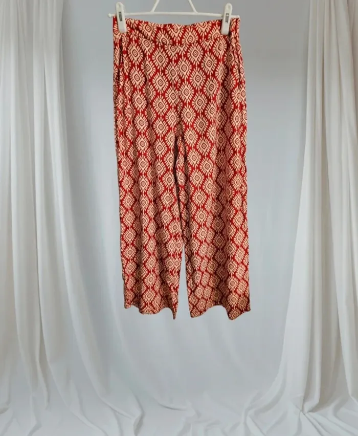 Pantalon léger rouge et blanc taille S - photo numéro 2