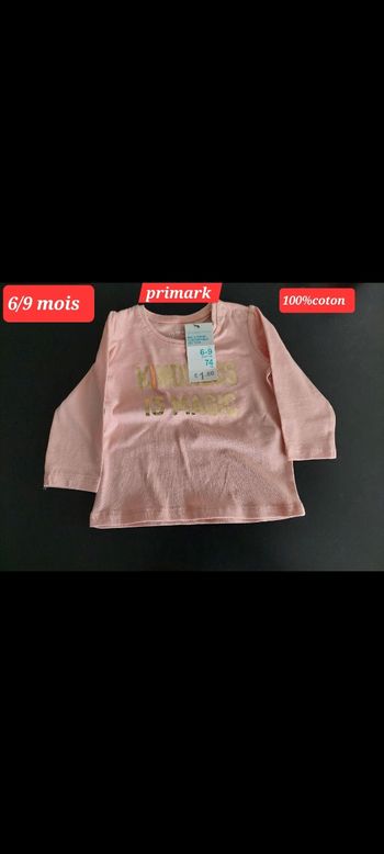 Haut primark rose fille 6mois 
