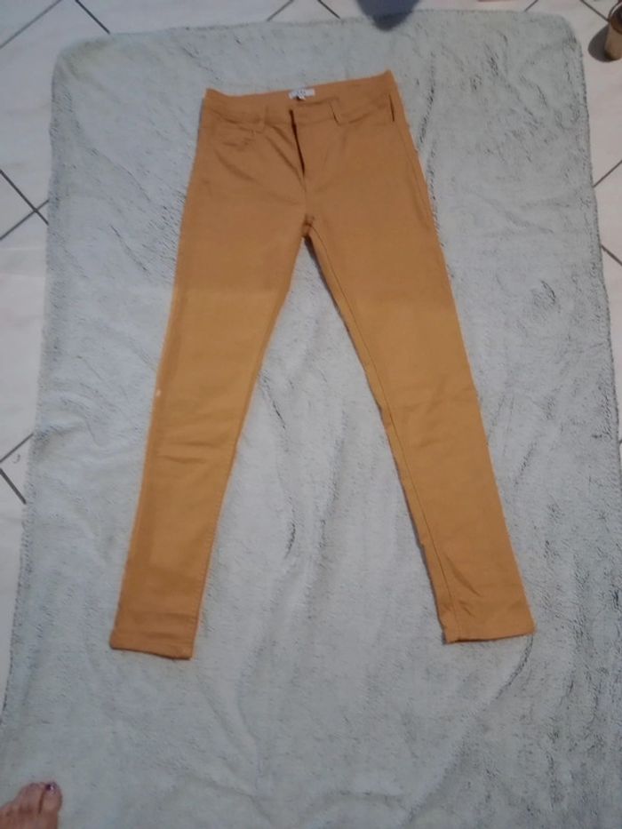 Pantalon femme slim 36 moutarde c8 - photo numéro 8
