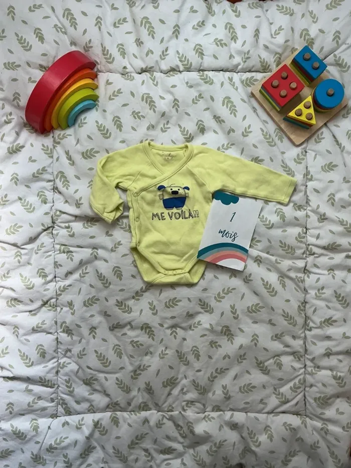 body manches longues vert ouverture devant kimbaloo 1 mois