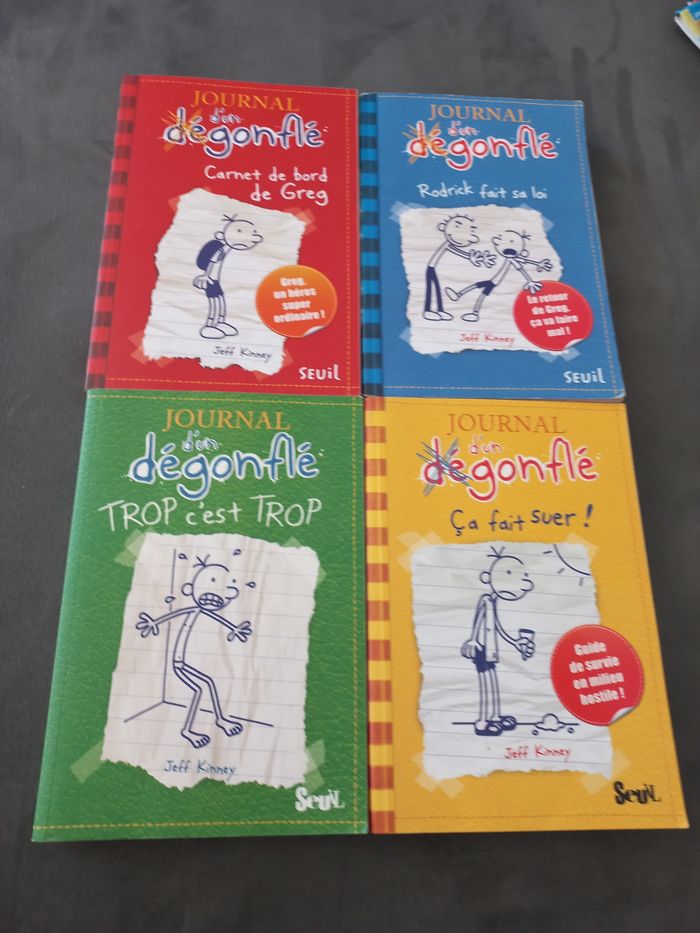 Lot 4 livres journal d'un dégonflé tomeb1 2 3 4