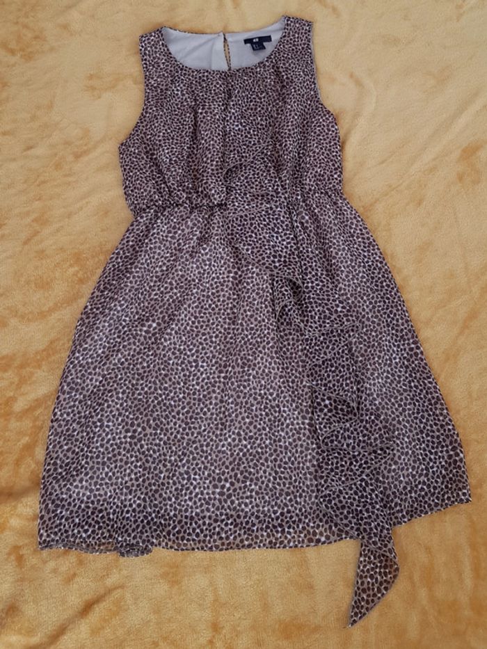 Robe volantée, imprimé léopard