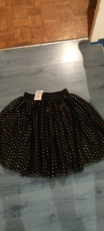 Jupe fille noire avec strass multicolore neuf 12 ans