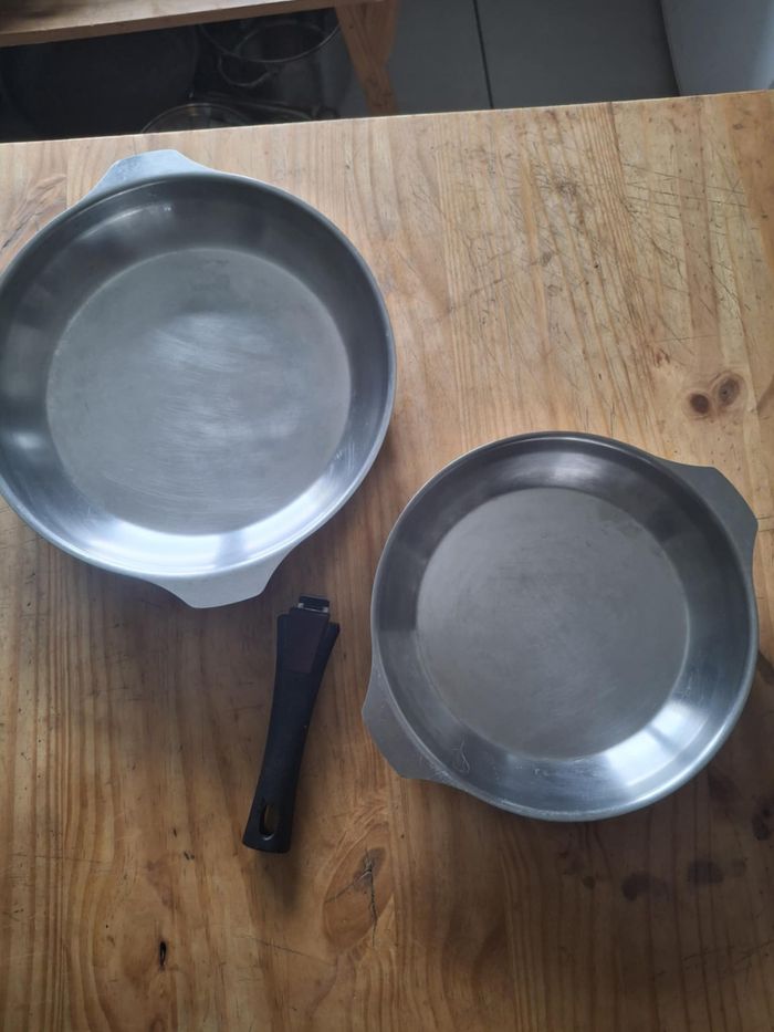 2 poêles triplinox Letang et Rémy en inox 18/10 et cuivre made in France - photo numéro 3