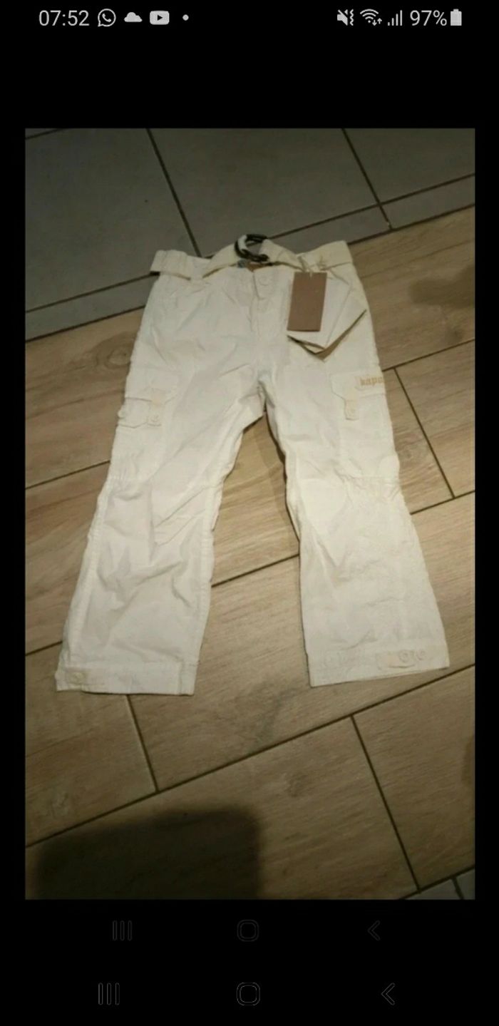 Pantalon blanc fille kaporal 6 ans neuf étiquette