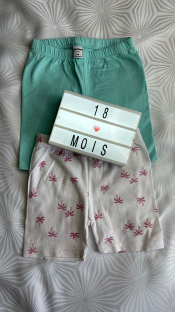 Lot de 2 short 86cm ou 12/18 mois