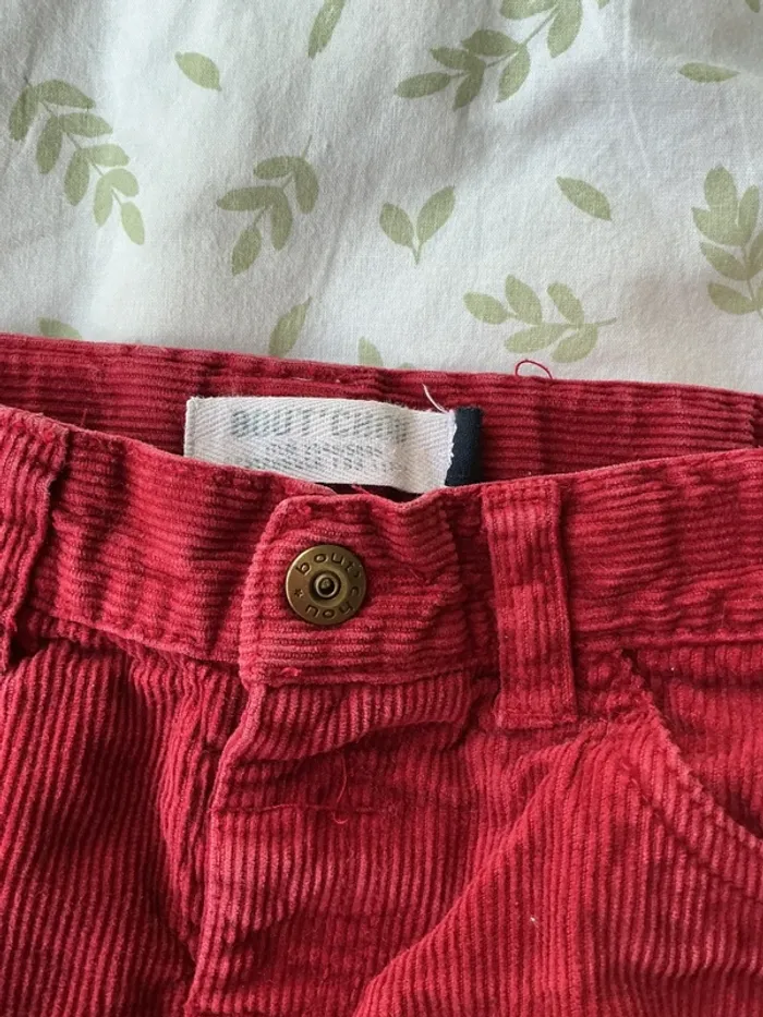 pantalon en velours bordeaux taille réglable 12 mois bout'chou - photo numéro 4
