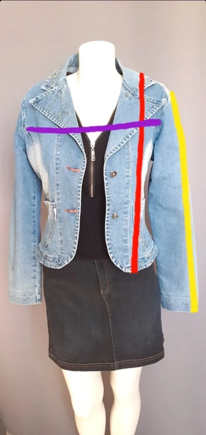 Jolie veste en jean délavée - photo numéro 2