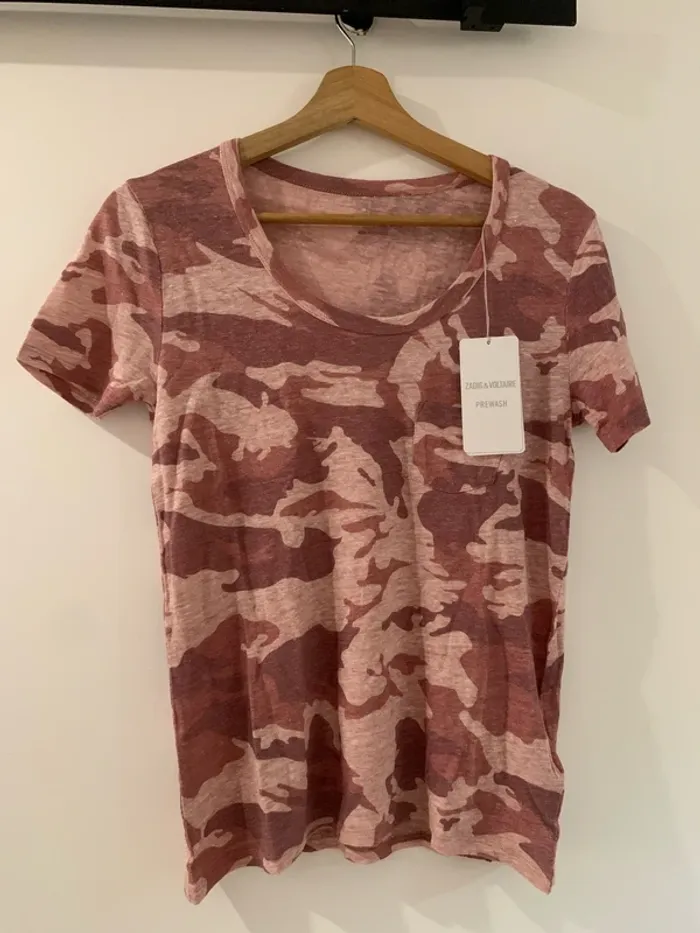 T shirt lin Zadig & Voltaire rose militaire