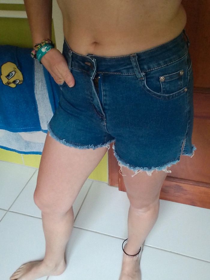 Short femme simili jeans