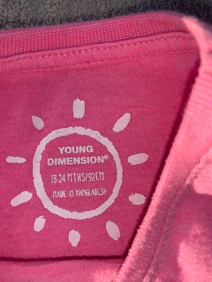 Teeshirt rose 3 ans Young dimension - photo numéro 3