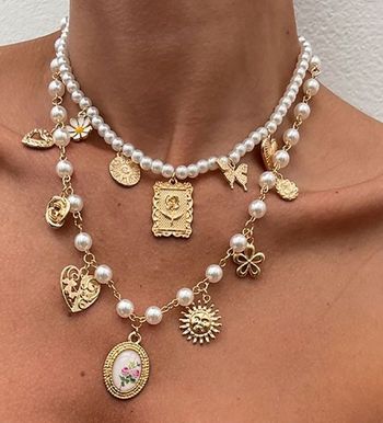 Collier perles double rang