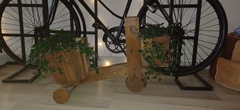 Pot de fleur velo bois deco intérieur extérieur