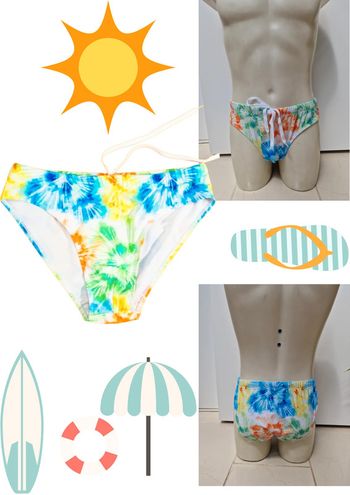 Slip De Bain Maillot De Bain Tie Dye Multicolore Taille XL