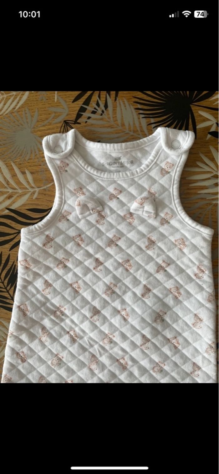 Ensemble 2 pièces pyjama d’hiver crème à motif ourson sergent major 3 mois - photo numéro 7