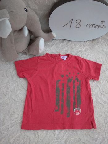 Tee shirt chemise manches courtes Garçon 18 mois Pommette 100% coton