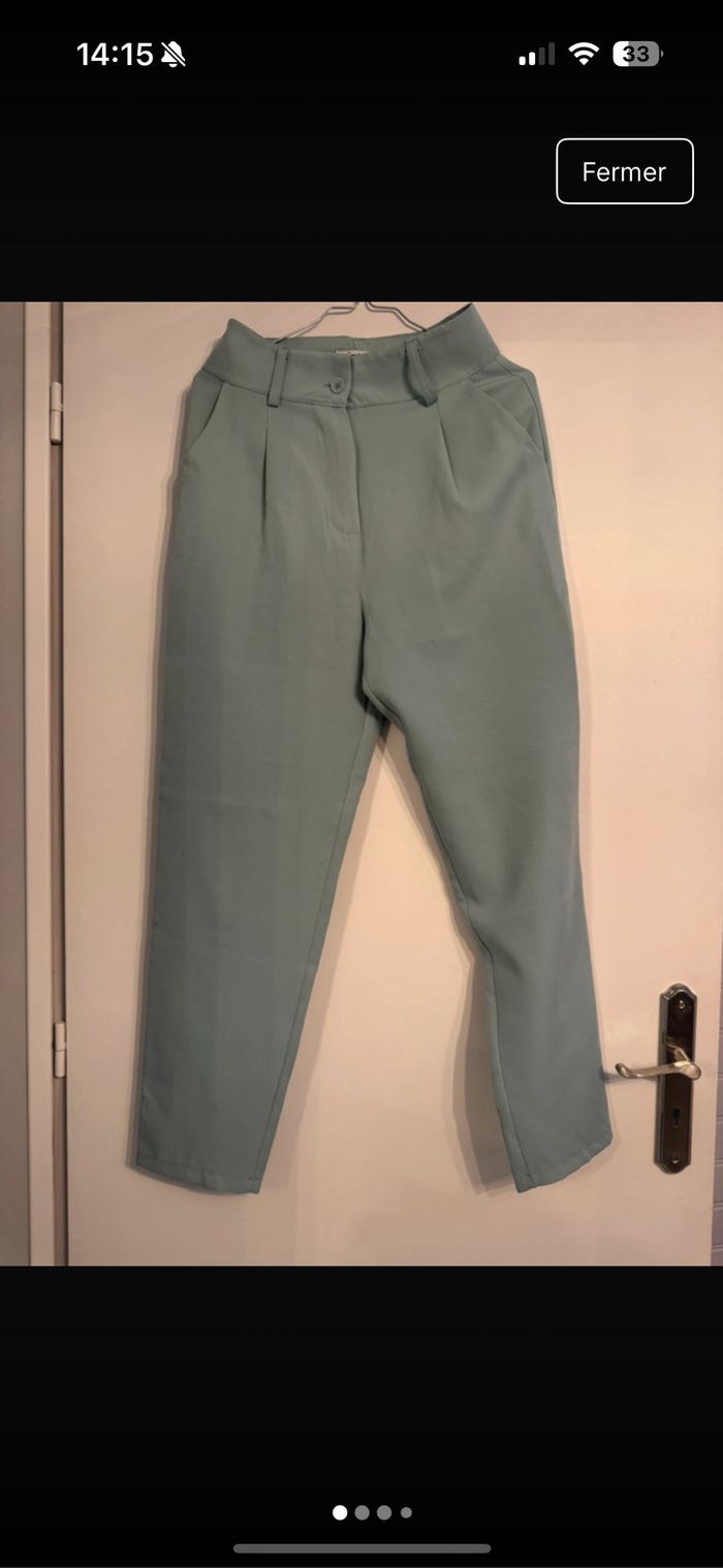 Pantalon tailleur bleu