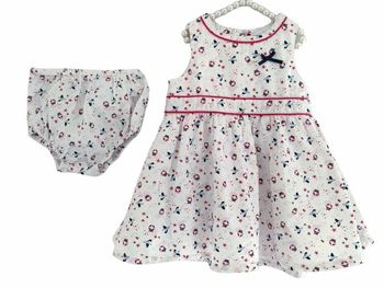 9 mois bébé fille robe et bloomer été sergent major