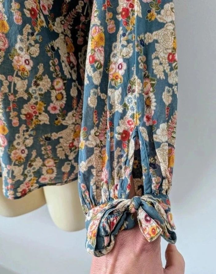 Chemisier blouse fleurie 100% coton - Not Shy - taille M - photo numéro 4