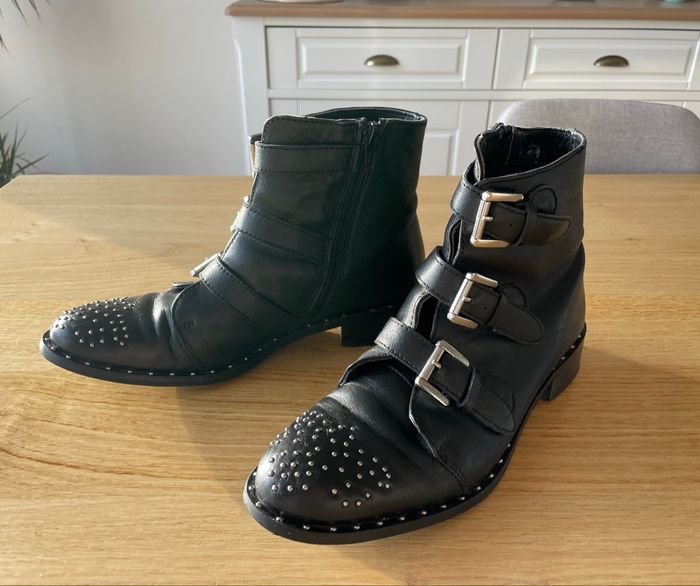 Bottines noir à clous femme pointure 38 - photo numéro 5