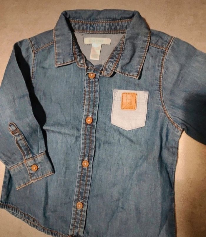 Chemise en jean garçon 12 mois - photo numéro 2