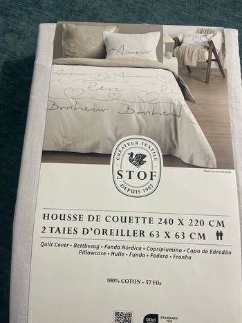 Grande parure stof 240/220 amour bonheur 