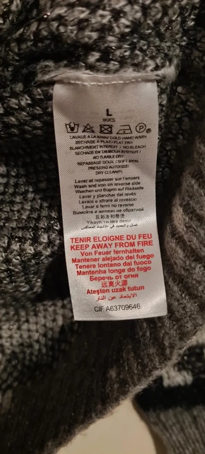 Pull gris à motifs IKKS - photo numéro 4