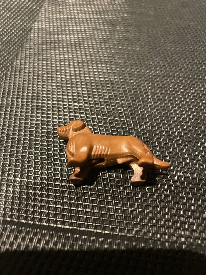Playmobil figurine chien Teckel poils longs marron animaux domestiques - photo numéro 4