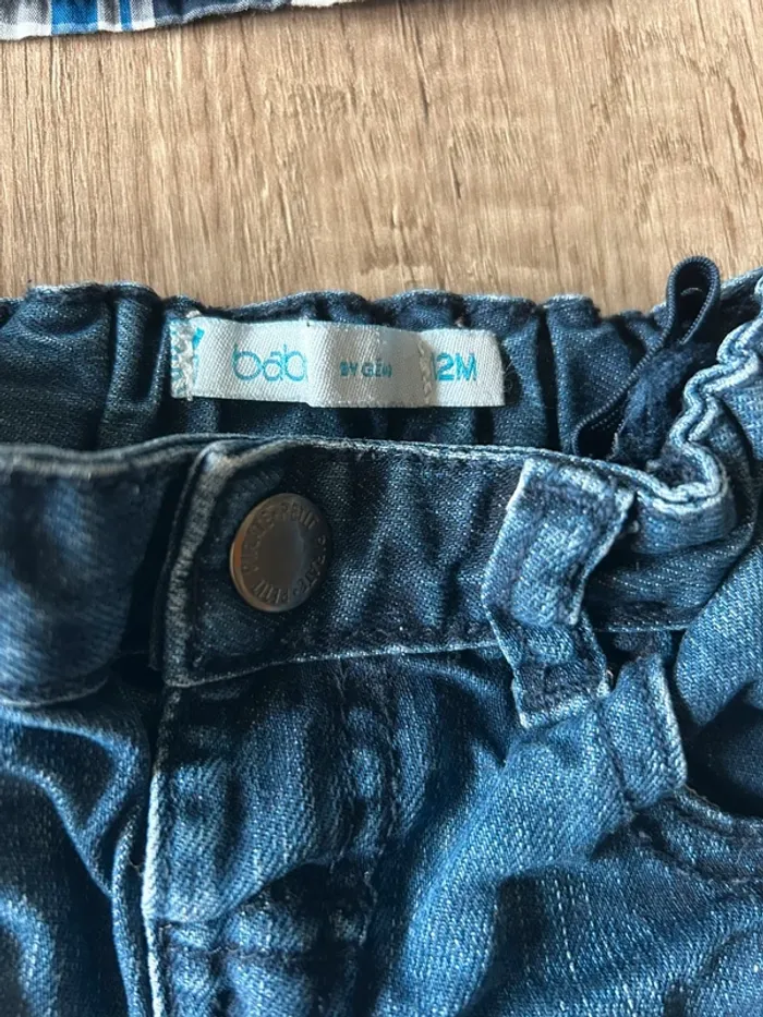 Ensemble jean chemise 12 mois - photo numéro 3