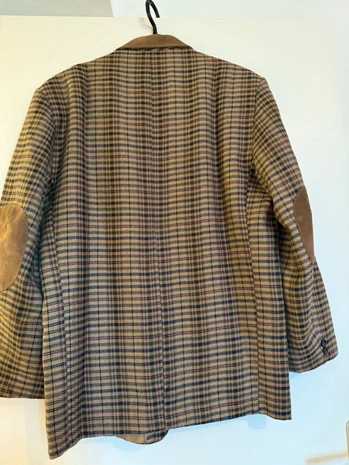 Veste de costume vintage en très bon état taille 50 bleu vert Roger Arloing - photo numéro 8