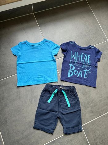 Lot de 3 articles: 2 t-shirts manches courtes et un short bermuda garçon in extenso
