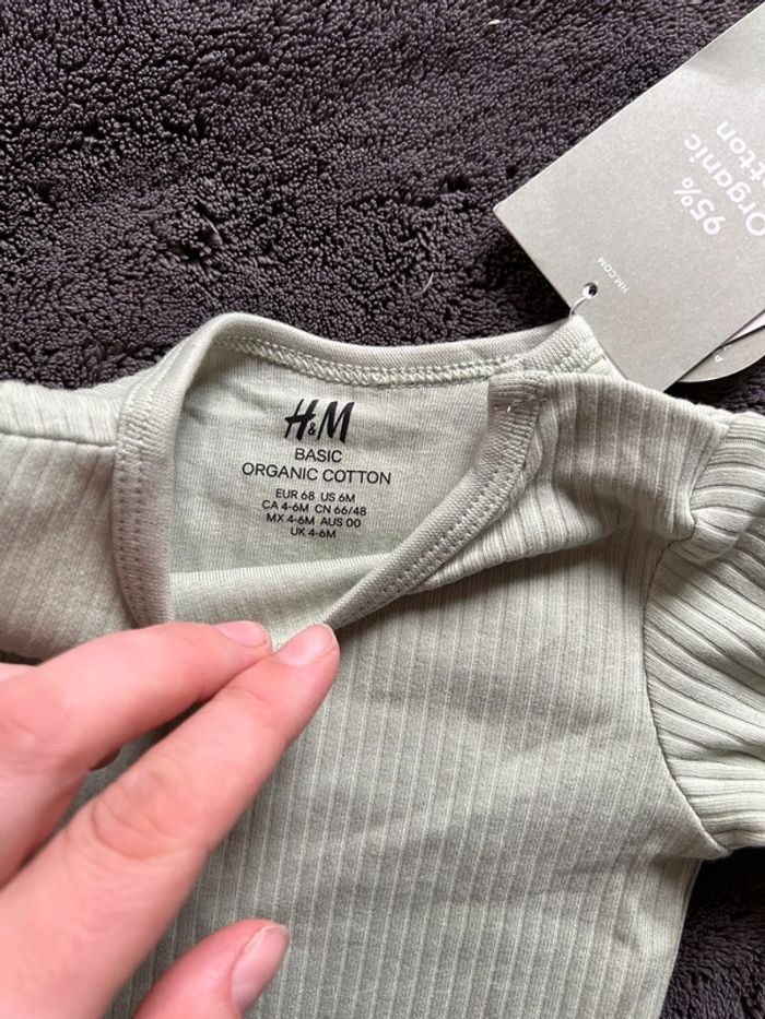 Body coton manches longues kaki H&M - photo numéro 2