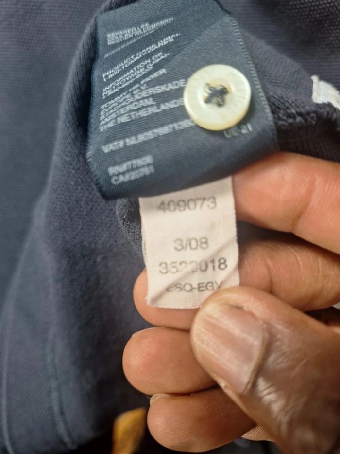 Polo tommy hilfiger bleu foncé - taille L - 100% coton - brodé (36) - photo numéro 9