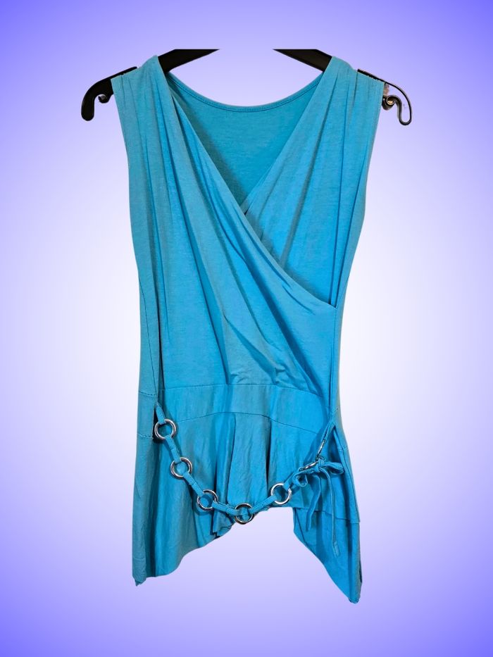 Top Débardeur Bohème Turquoise Taille 40 L Sans Marque