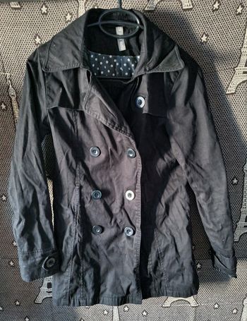 Manteau noir à boutons 14ans