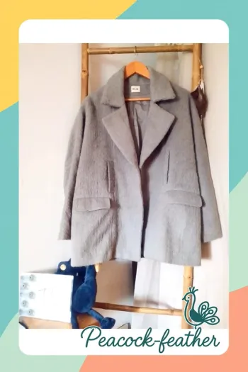 Manteau gris laine bouillie TU