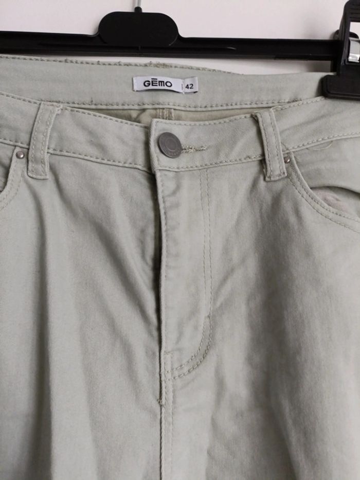 Pantalon droit femme vert clair Gémo Taille 42 – Très bon état - photo numéro 2