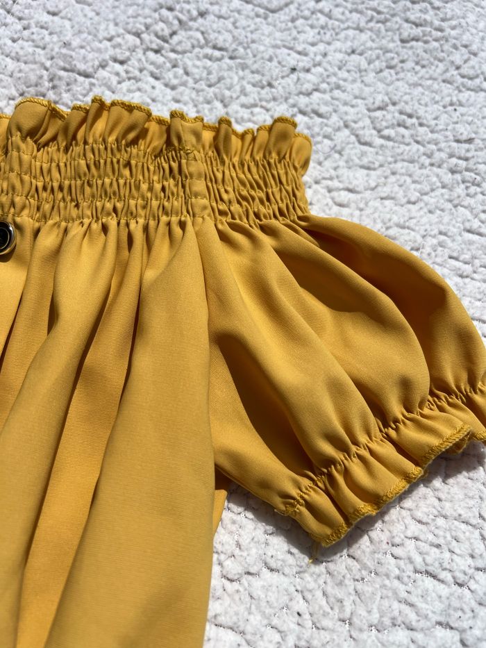 Top jaune à fronces taille 7 ans Shein - photo numéro 2