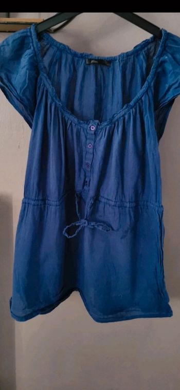 Blouse tunique top femme bleu