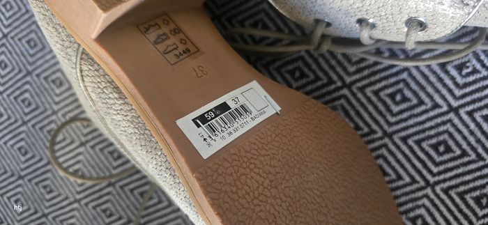 Derby Eram - Beige paillettes chic Taille 37 - photo numéro 5